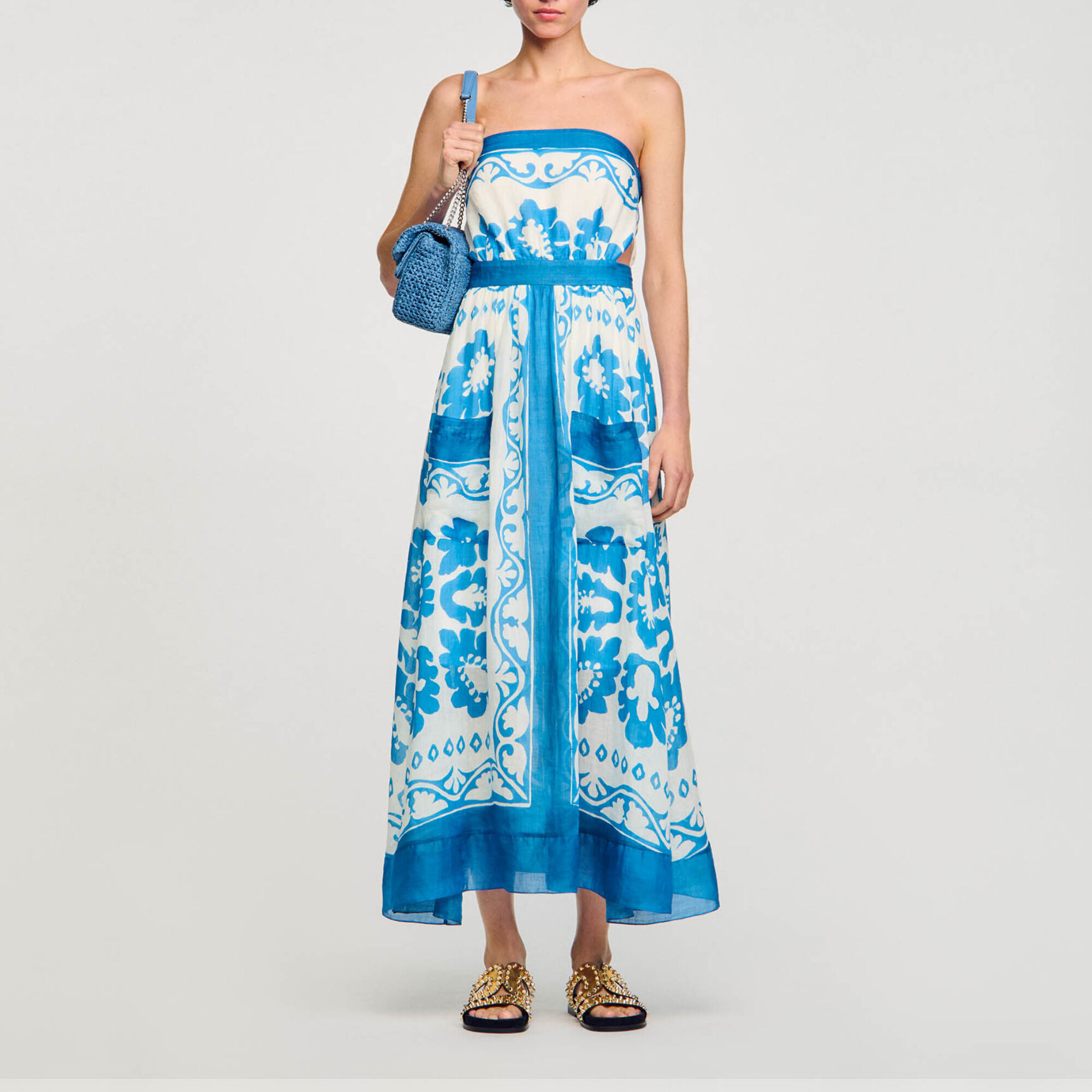 Robe bustier bleu pour femme Sandro Paris