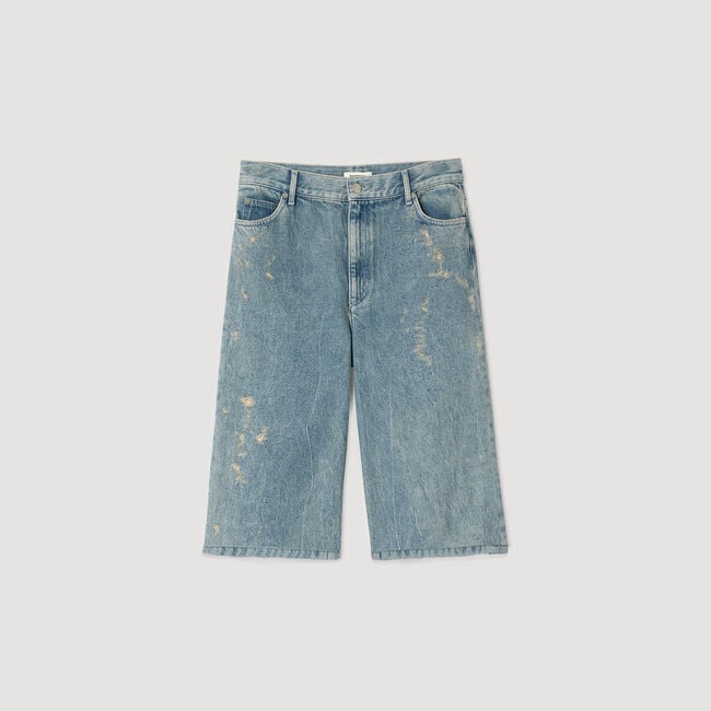 Bermuda en jean effet usé Bermuda en jean effet usé