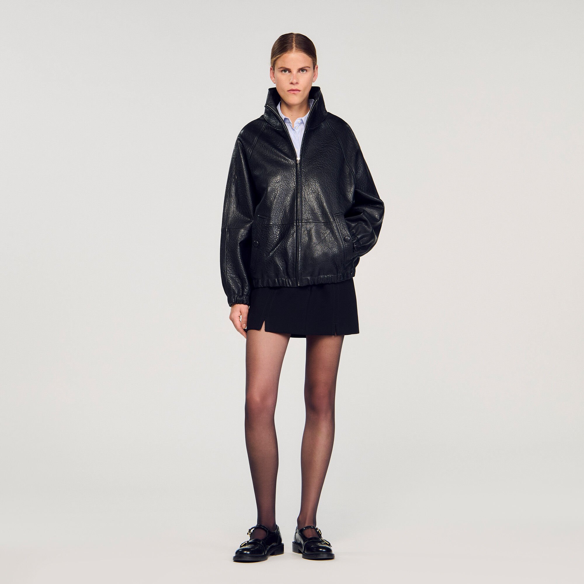 Blouson en cuir oversize