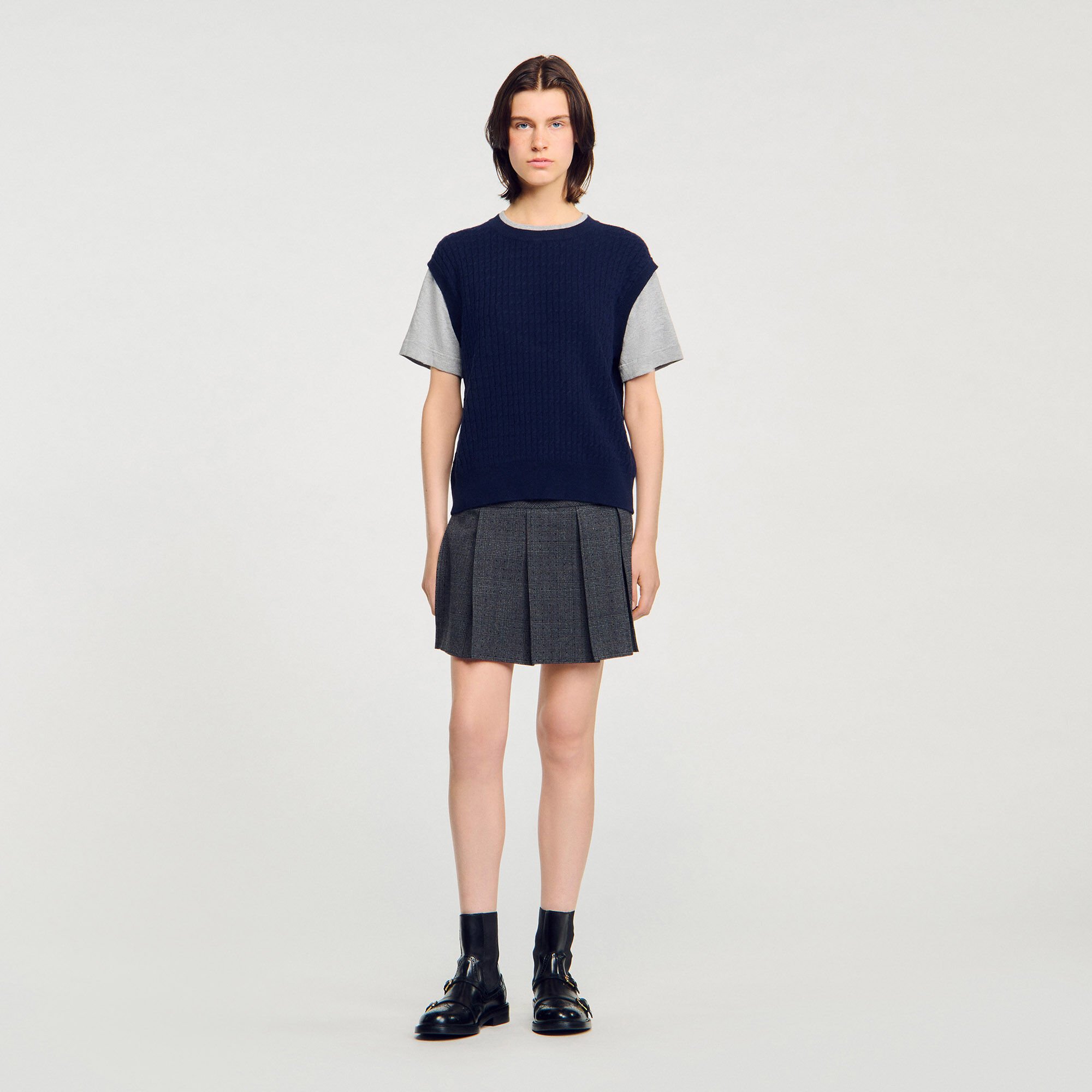 Pull 2 en 1 bicolore