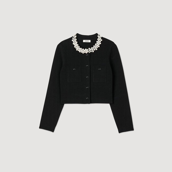 Cardigan à col perlé 