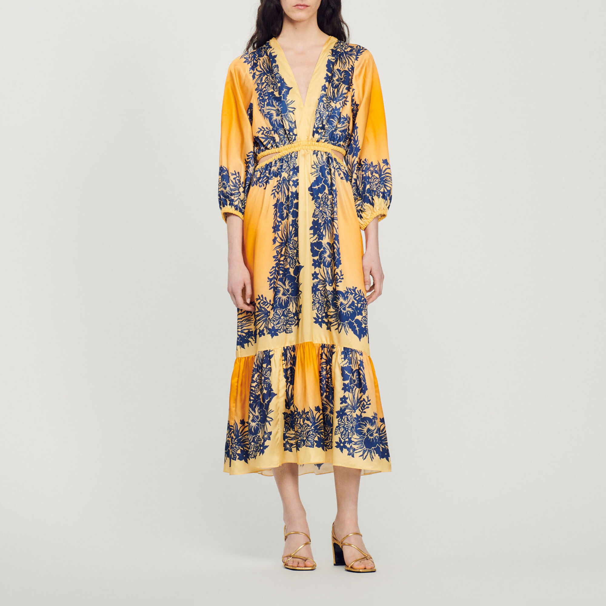 Robe sandro jaune hot sale