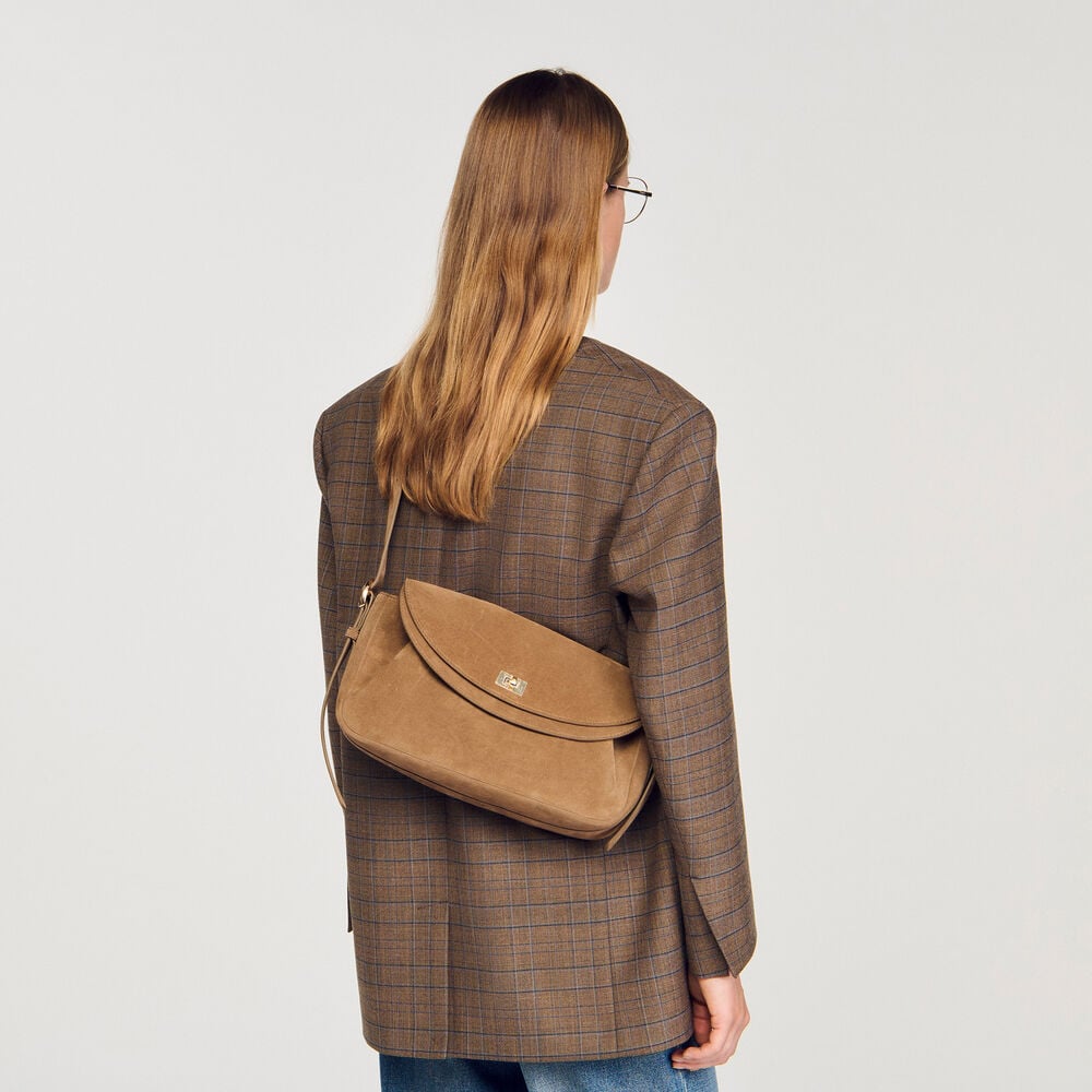 Sandro Sac en cuir en suède Le Mambo – Beige – vue 4