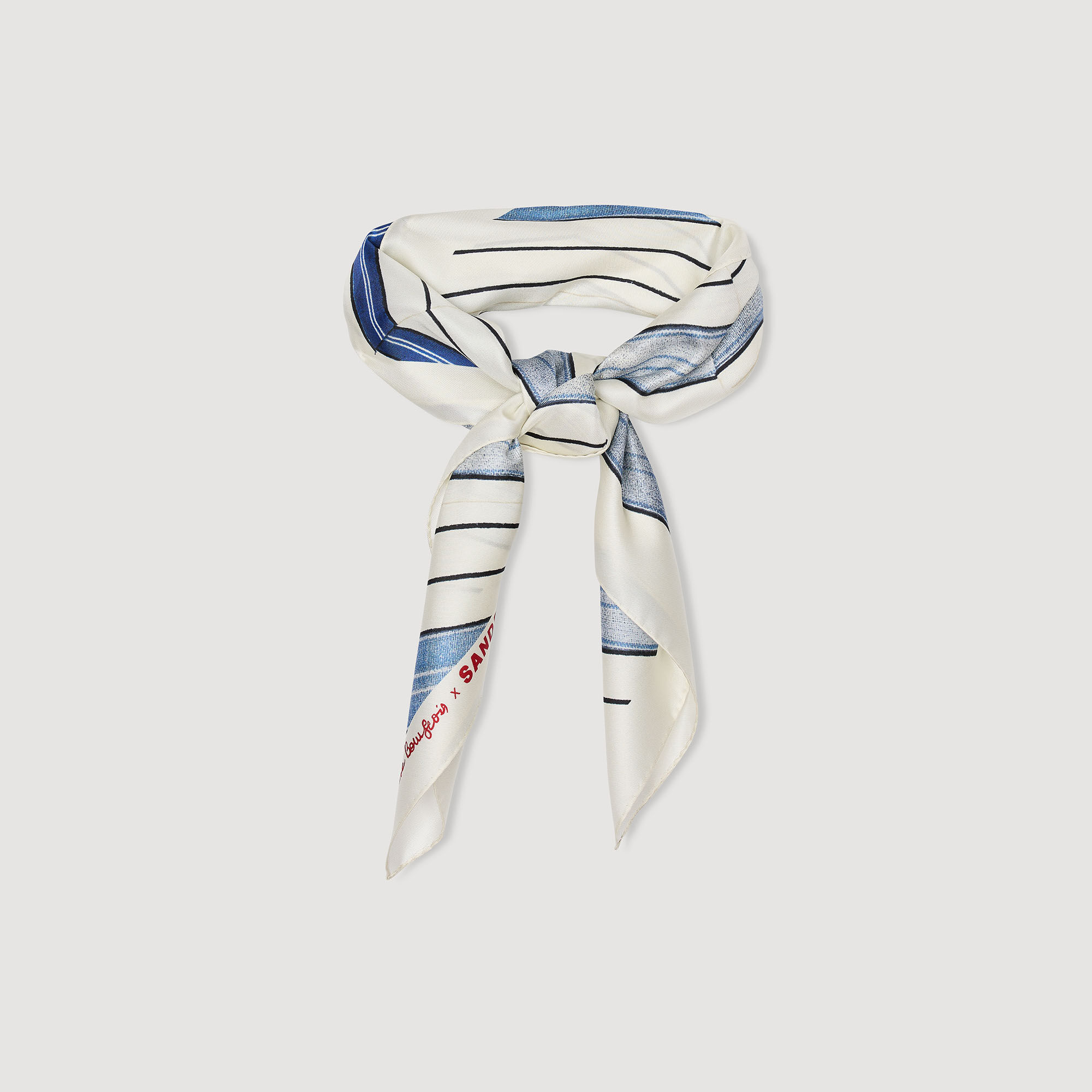 Foulard en soie à imprimé rayures