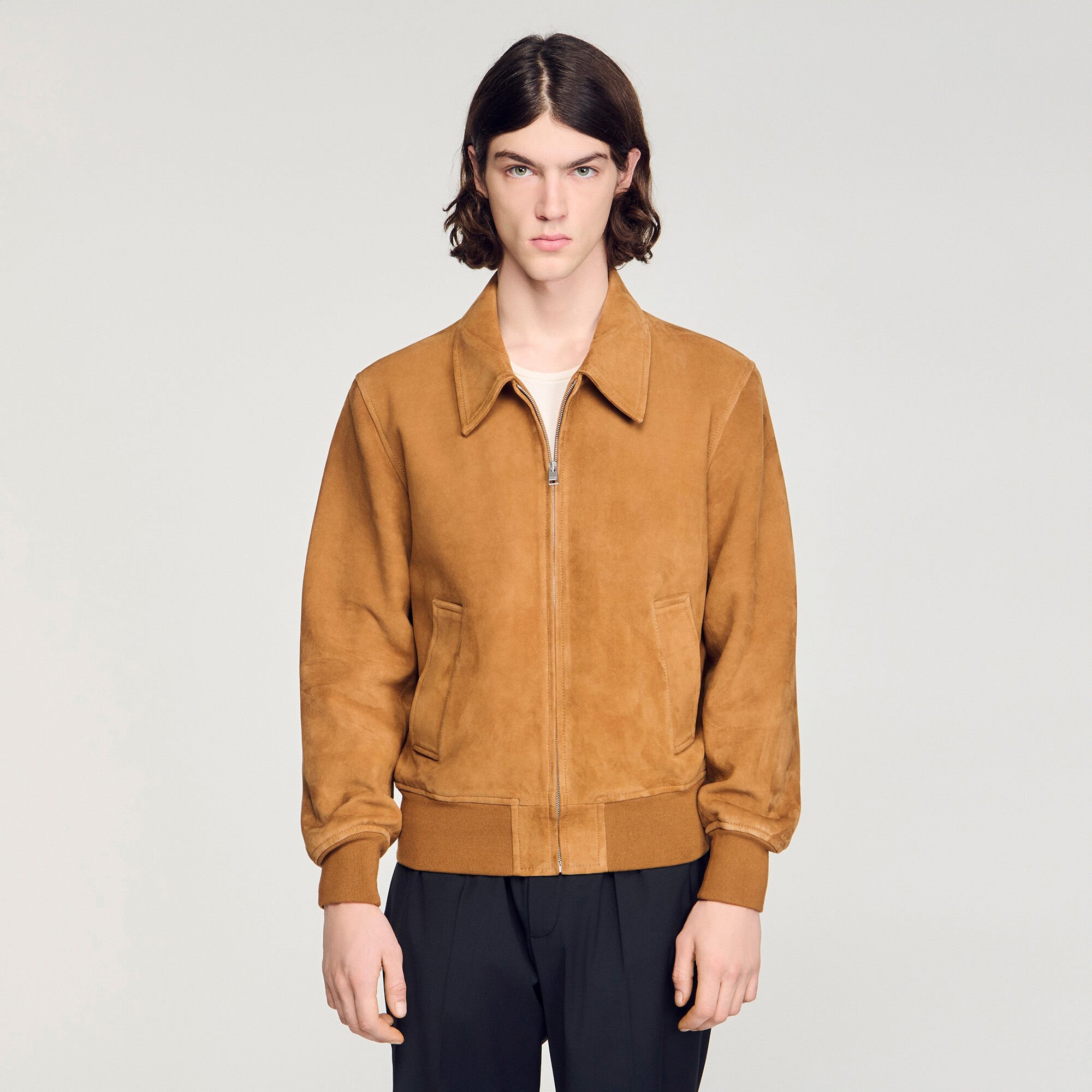 Blouson en cuir de ch&egrave;vre