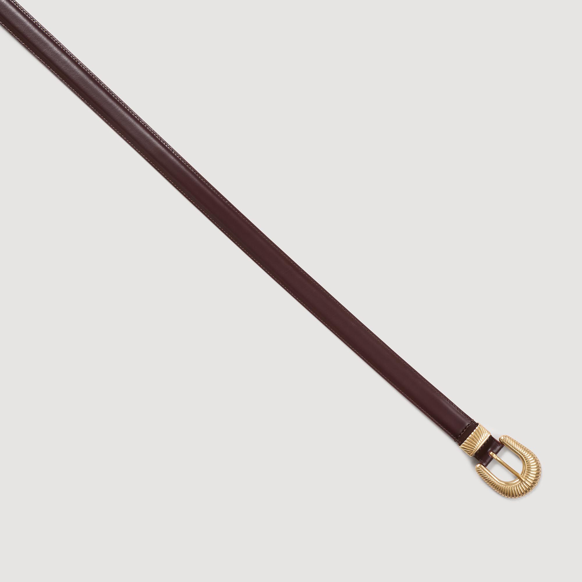 Ceinture cuir boucle dorée