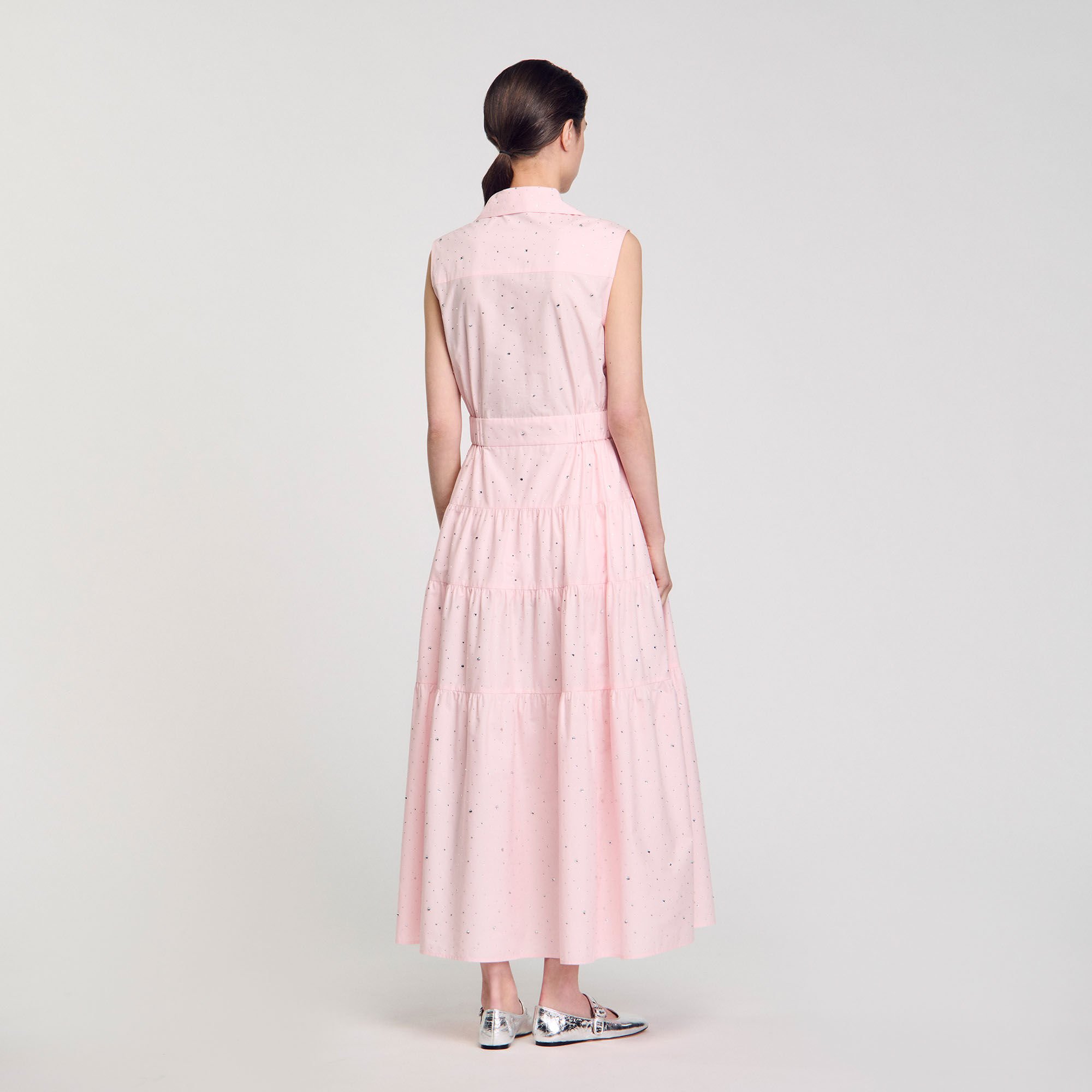 Robe longue nouée ornée de strass