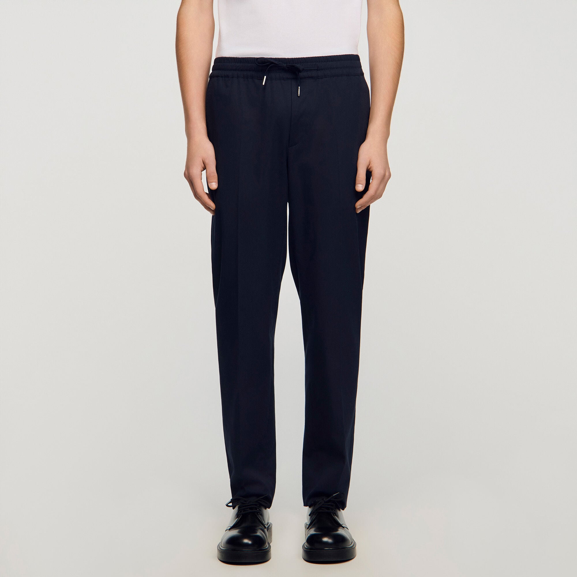 Pantalon droit &eacute;lastiqu&eacute;