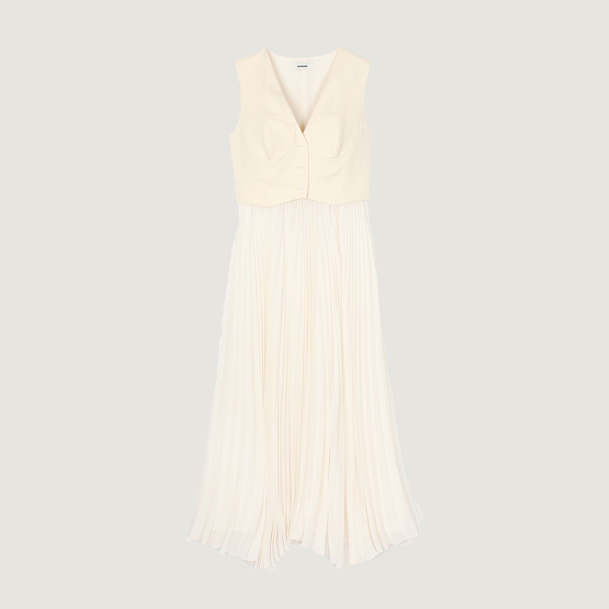 Robe longue plissée