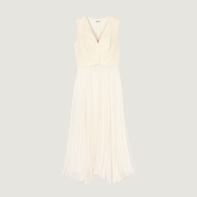 Robe longue plissée