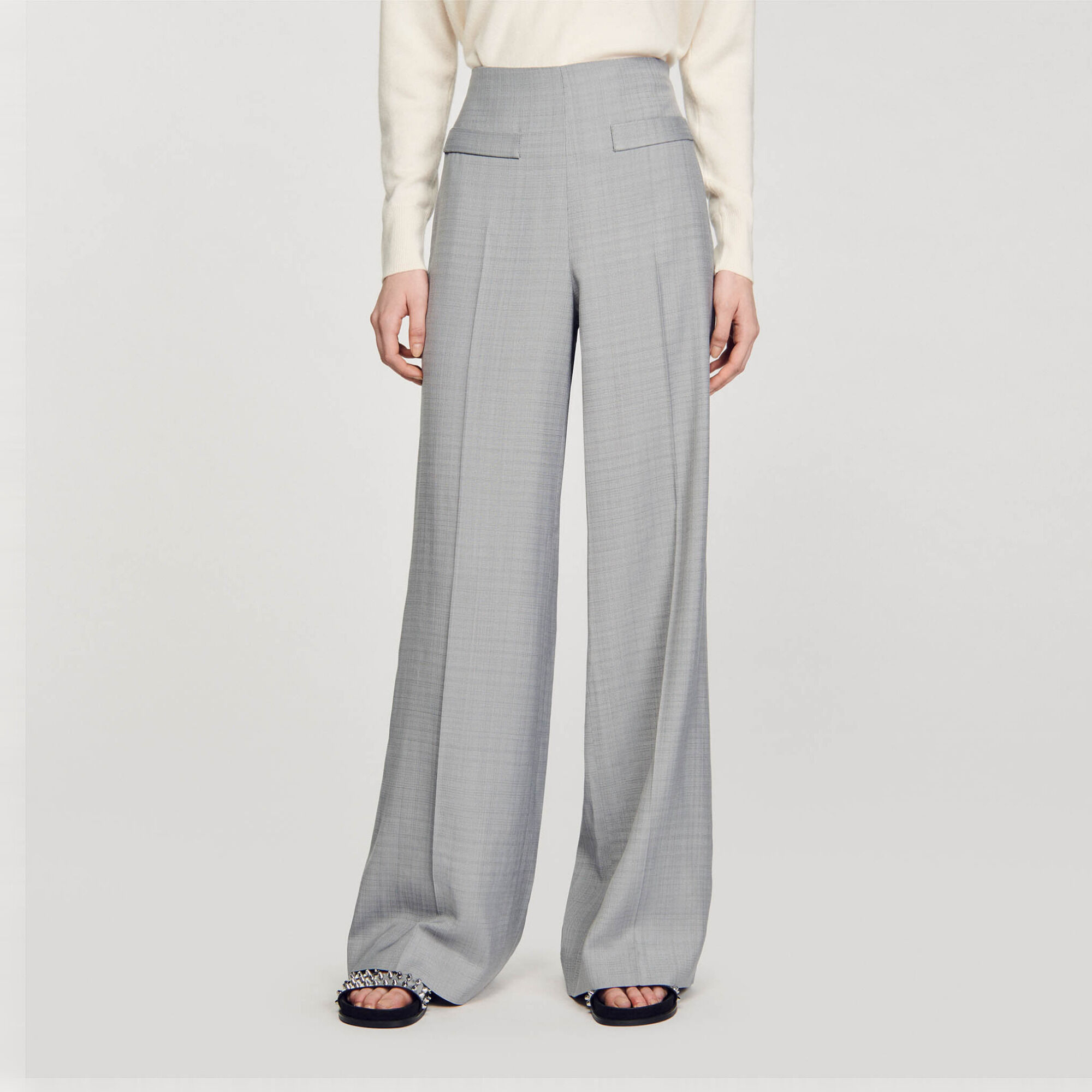 Pantalon de costume évasé taille haute