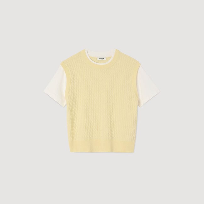 Pull 2 en 1 bicolore