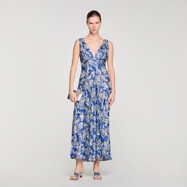Robe longue &agrave; imprim&eacute; floral 