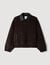 Blouson double face col cuir