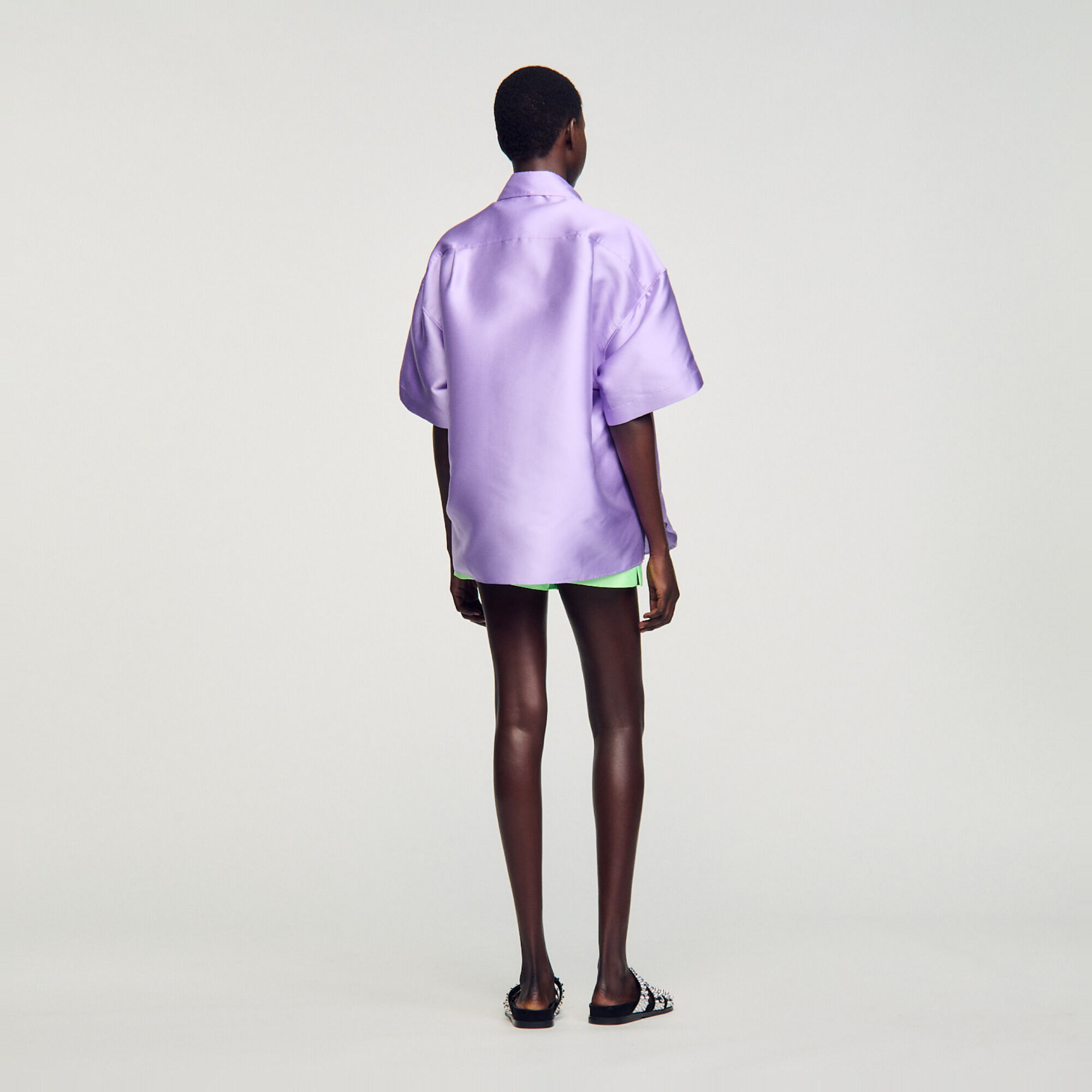 Chemise oversized satinée