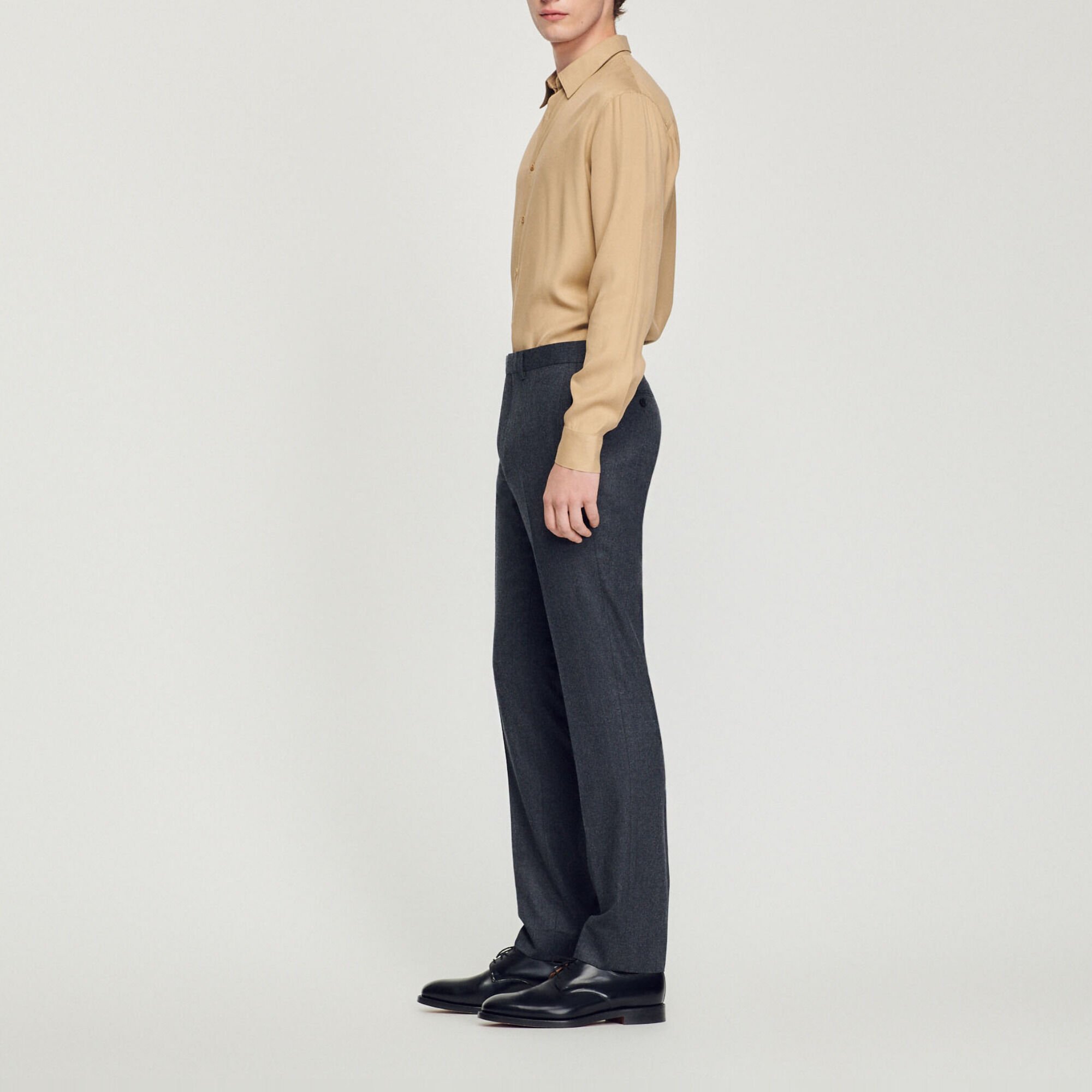 Pantalon de costume en flanelle