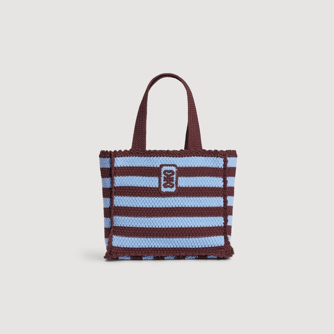 Sac en maille crochet &agrave; rayures