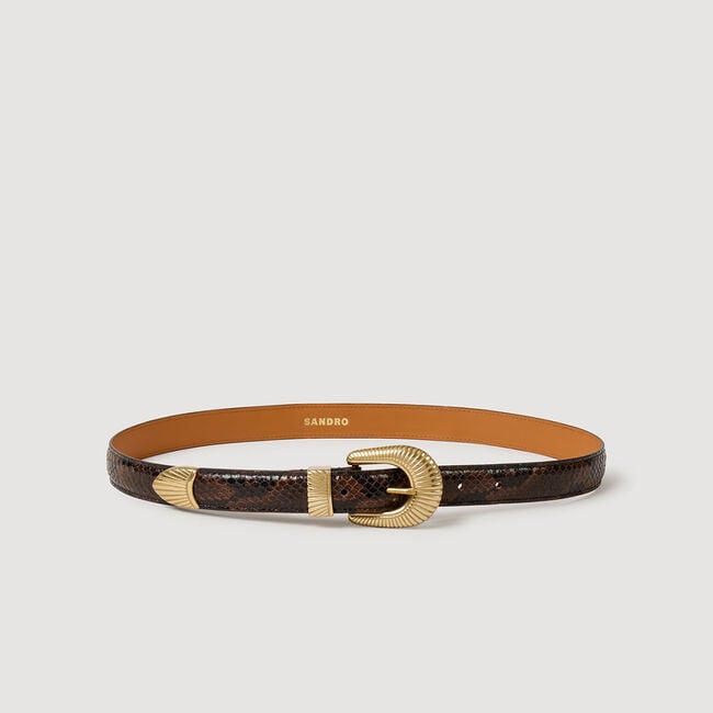 Ceinture en cuir effet python