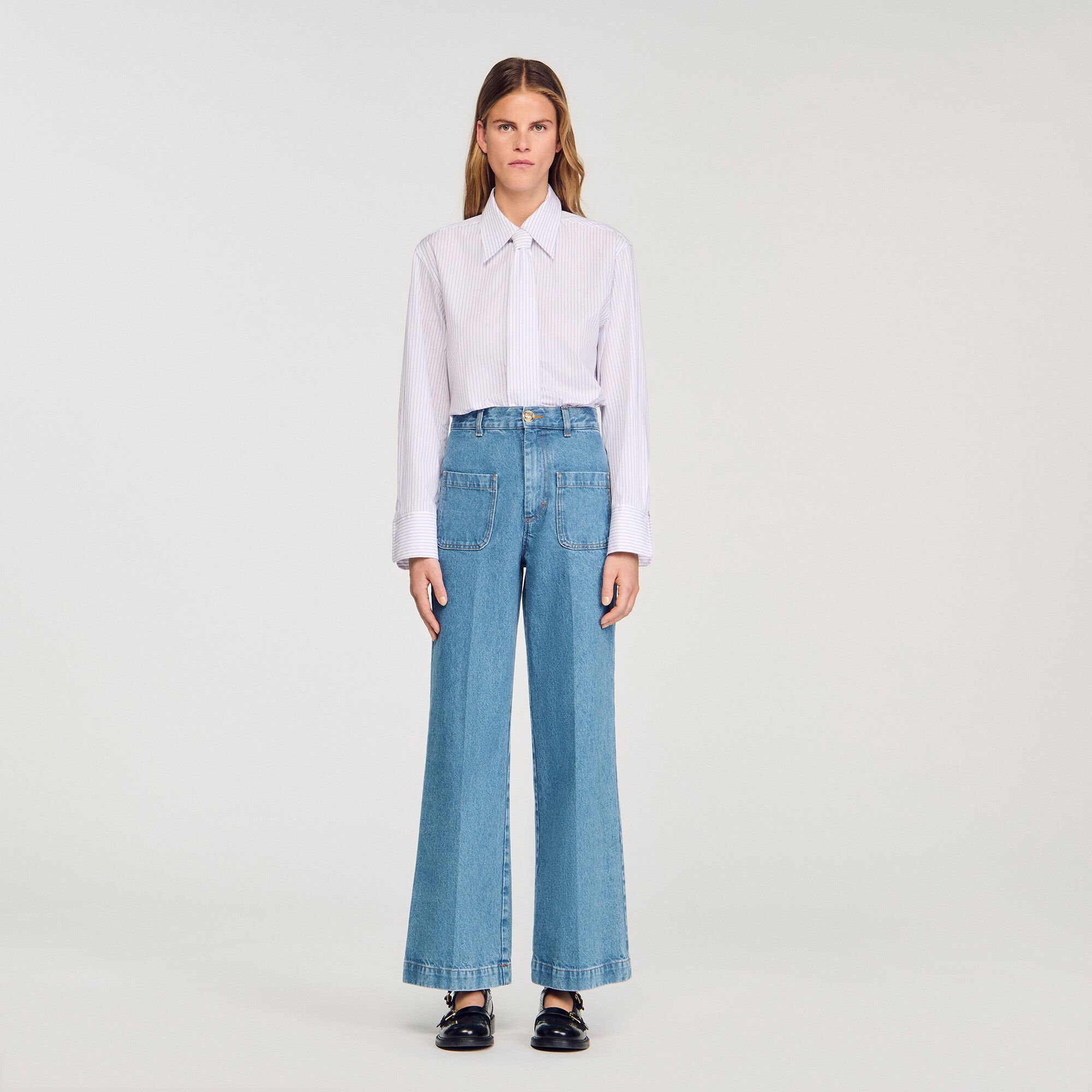 Jean large taille haute