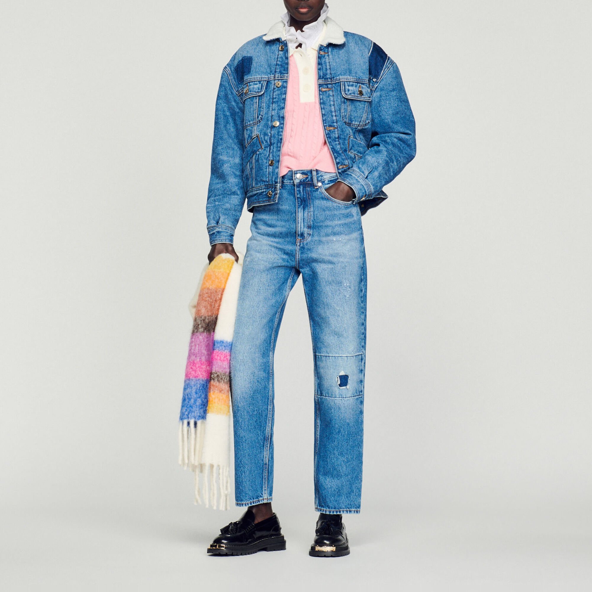 Veste en jean doublee