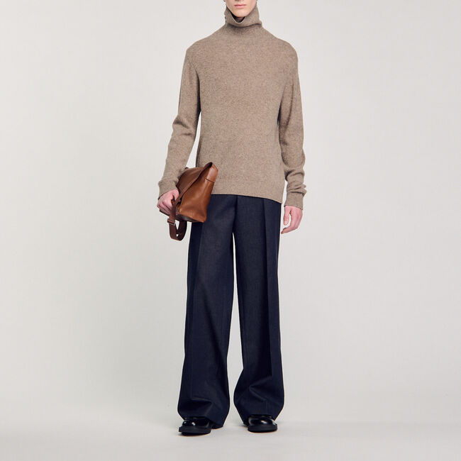 Pull col roulé laine et cachemire