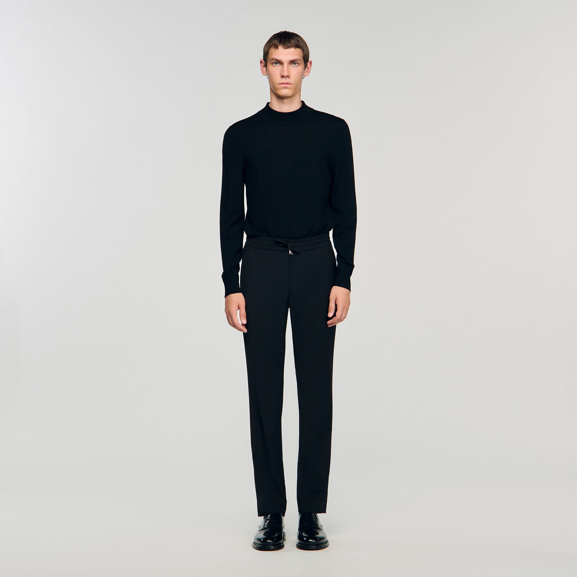 Pantalon élastiqué en laine