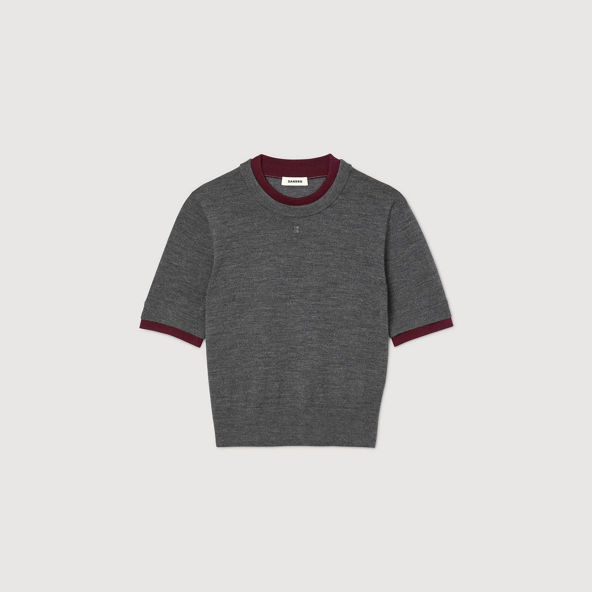 Pull court bicolore