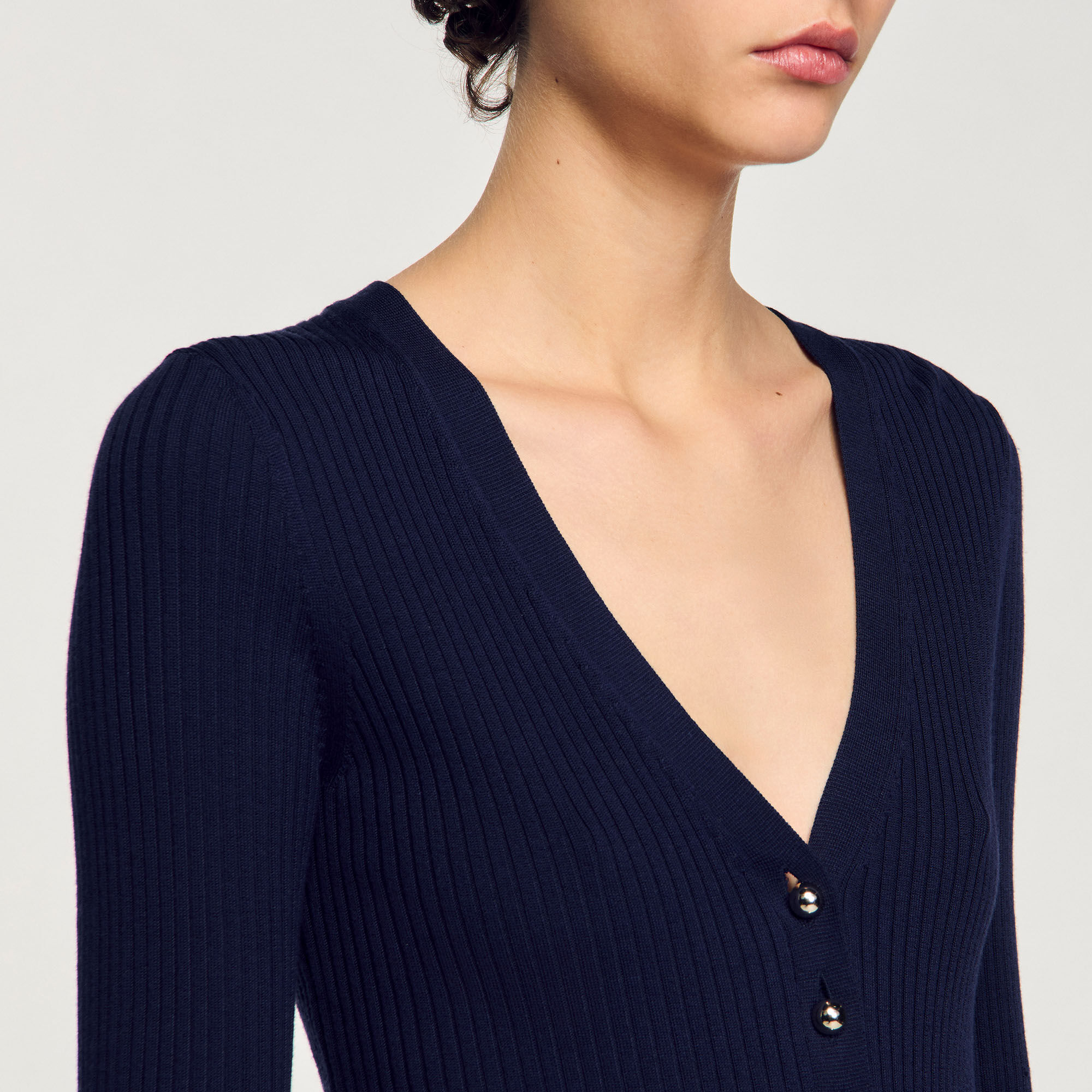 Cardigan en maille côtelée 