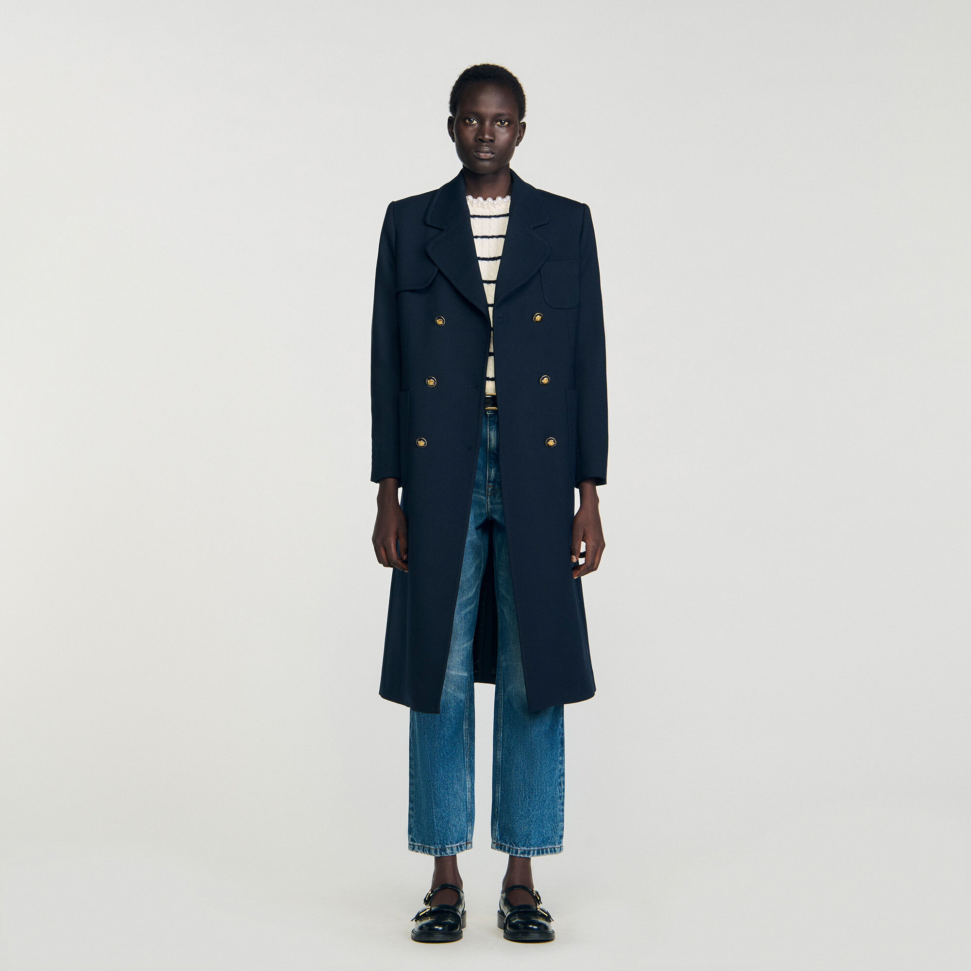 Manteau long croisé