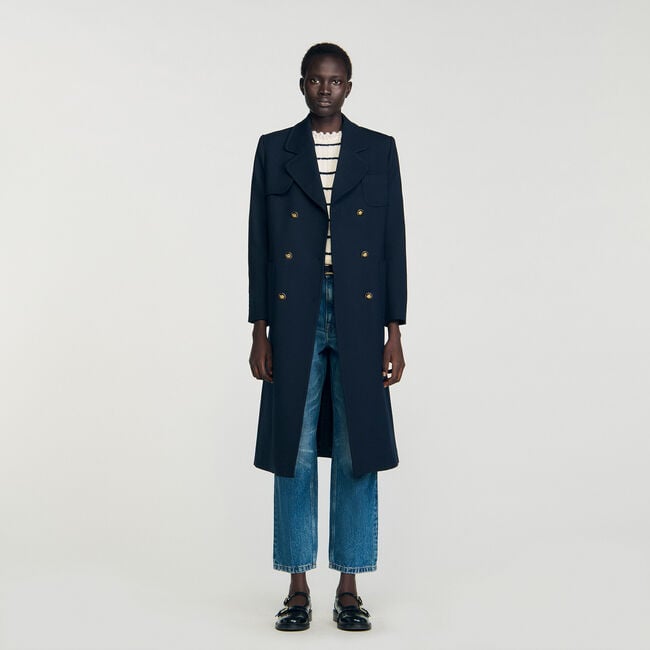 Manteau long croisé