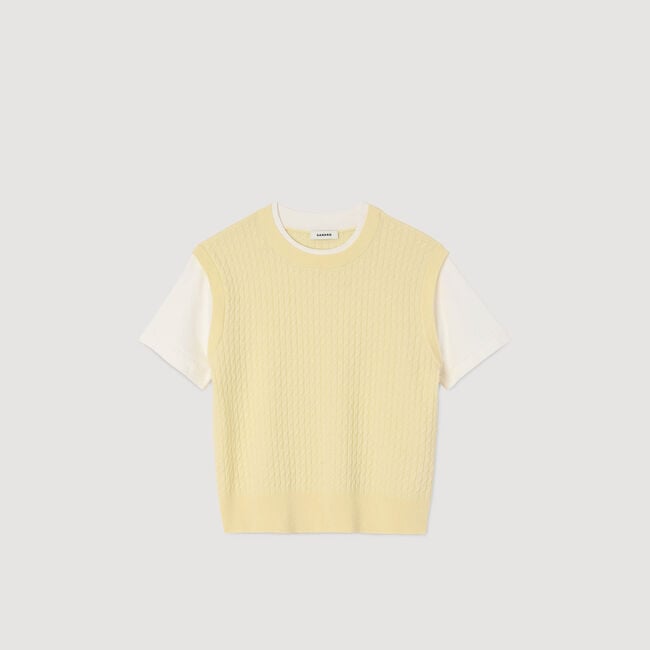 Pull 2 en 1 bicolore