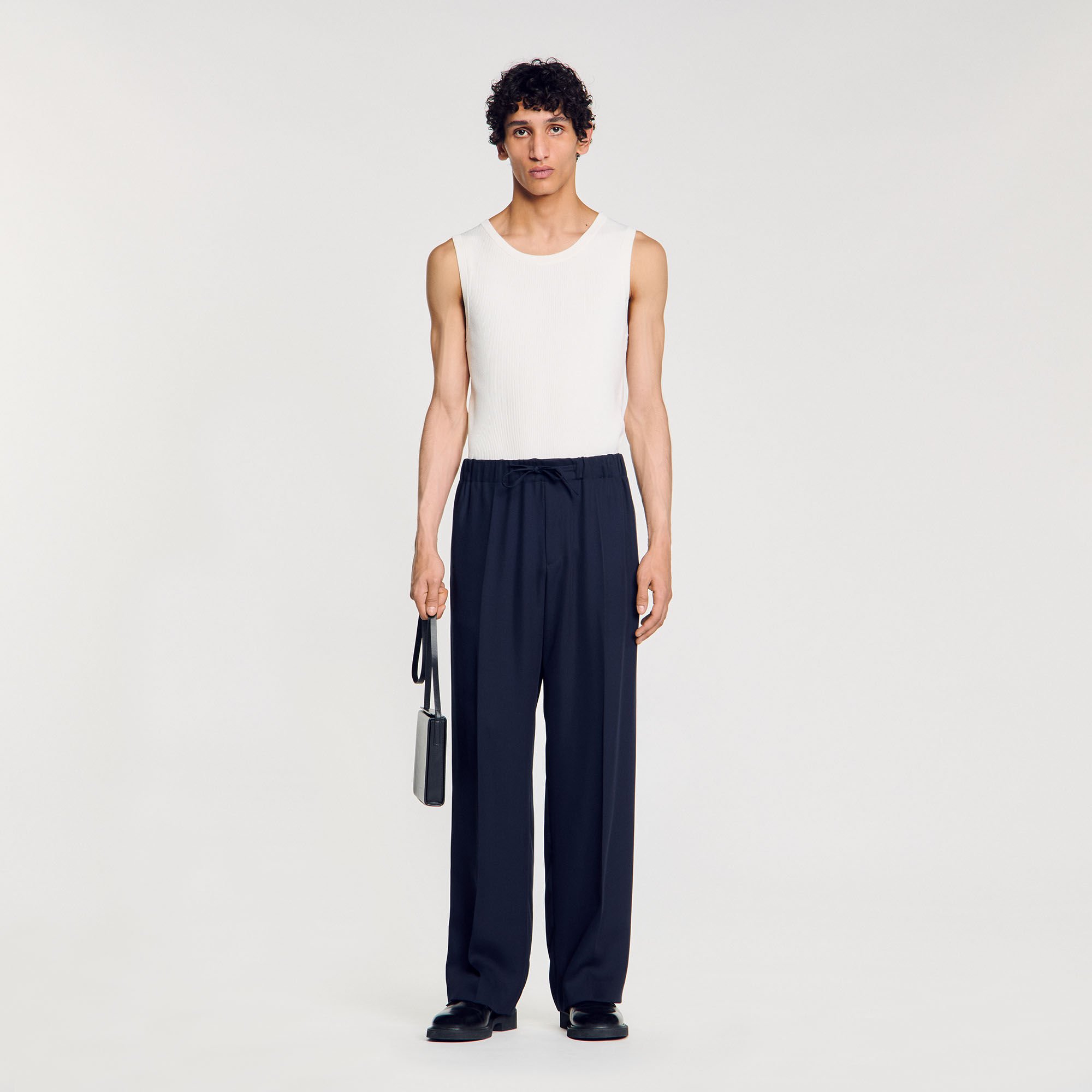 Pantalon large élastiqué