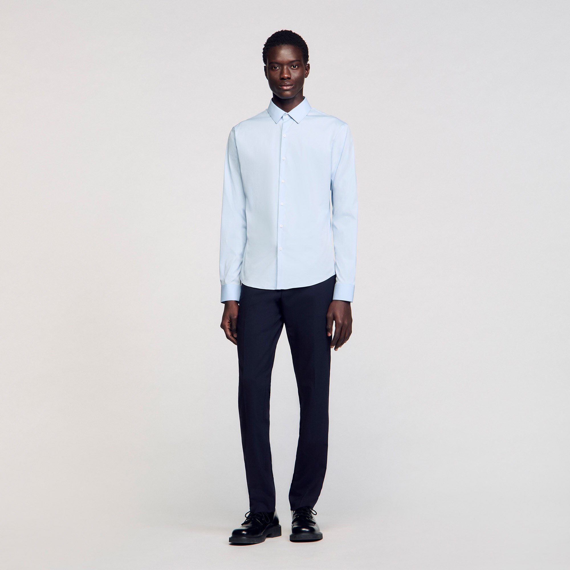 Chemise ajustée en coton stretch