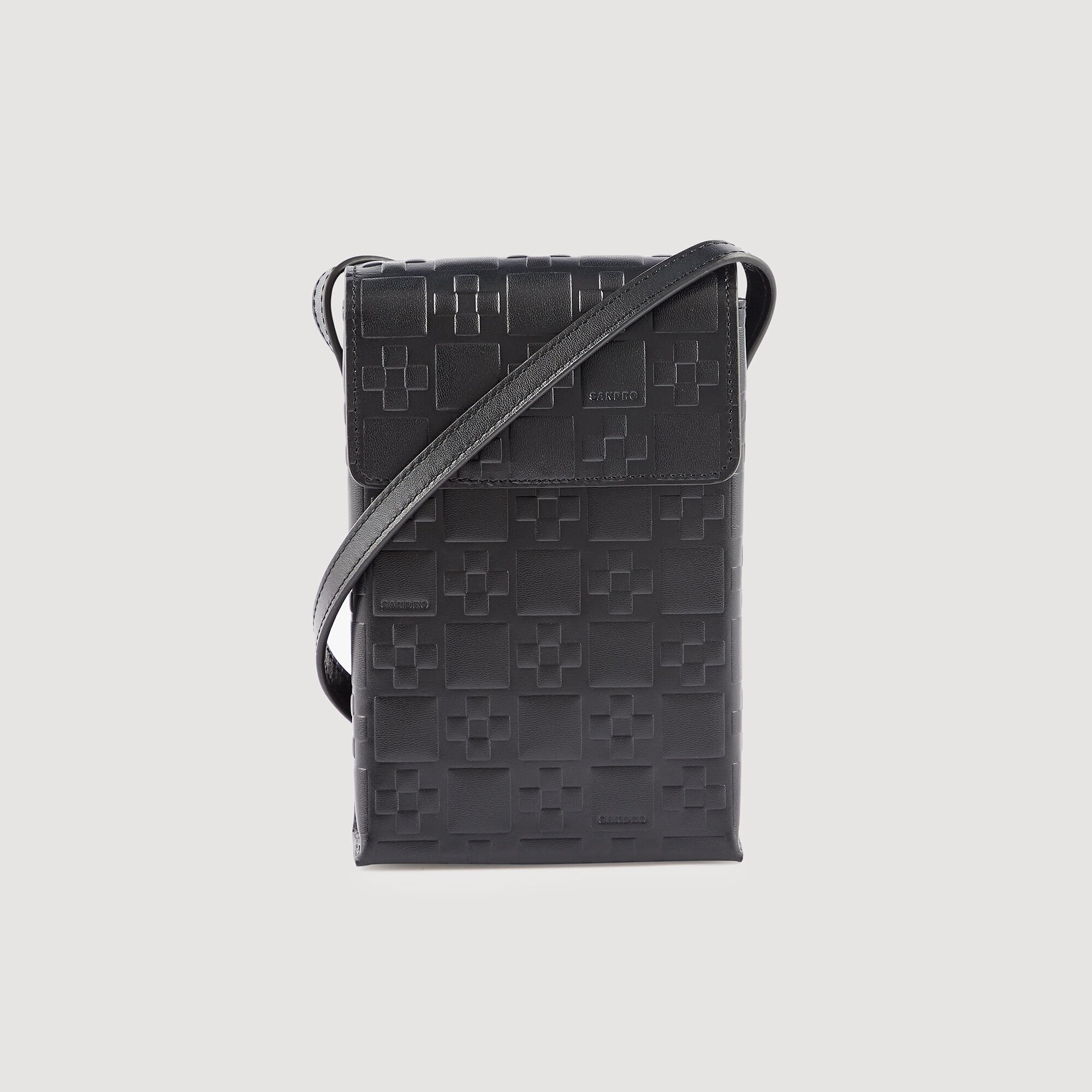 Pochette en cuir embossé monogramme S