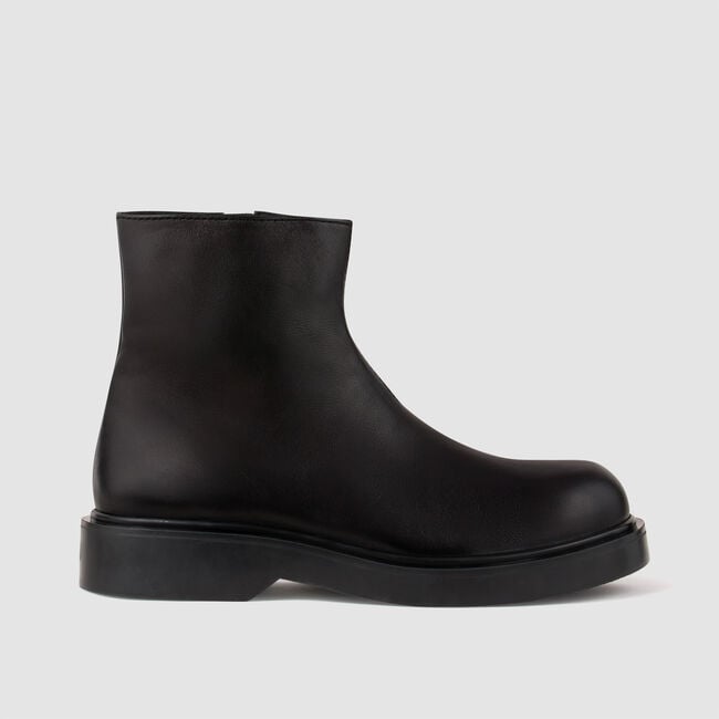 Bottines en cuir zippées