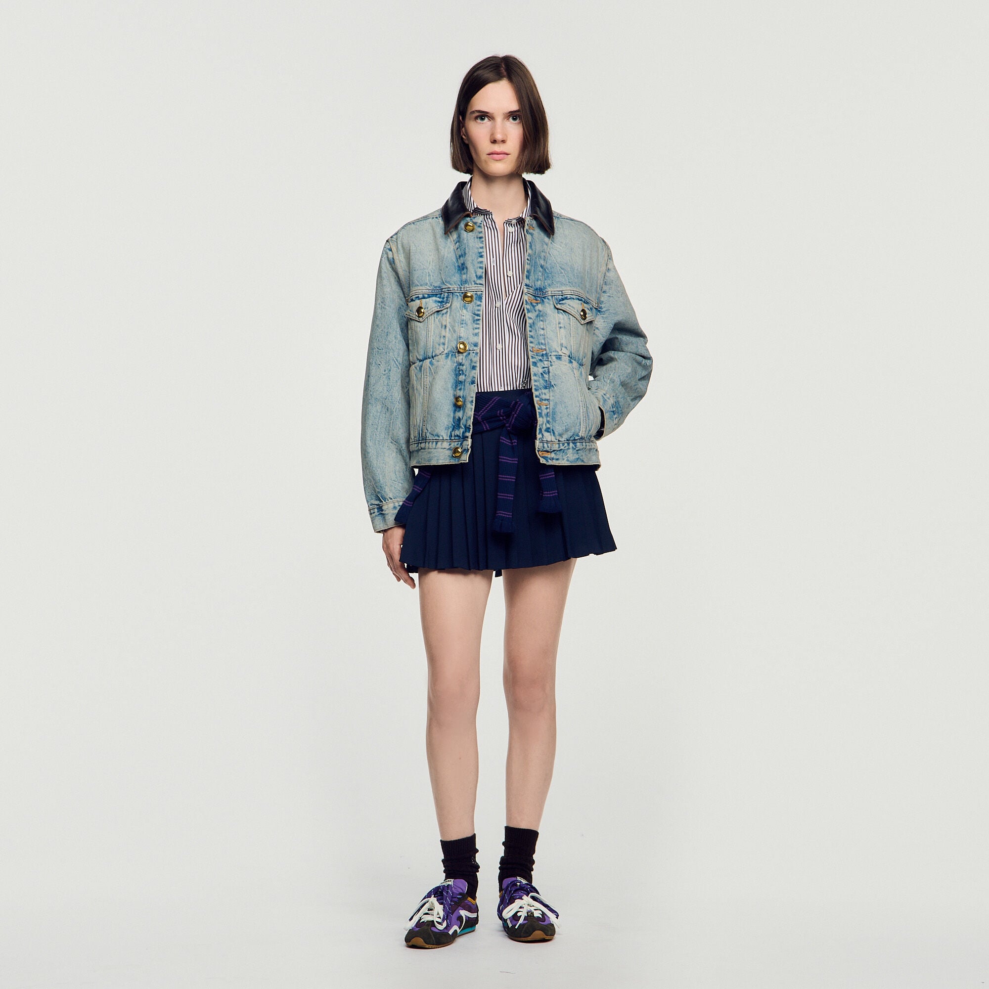 Jupe short &agrave; plis - Femme | Sandro Paris