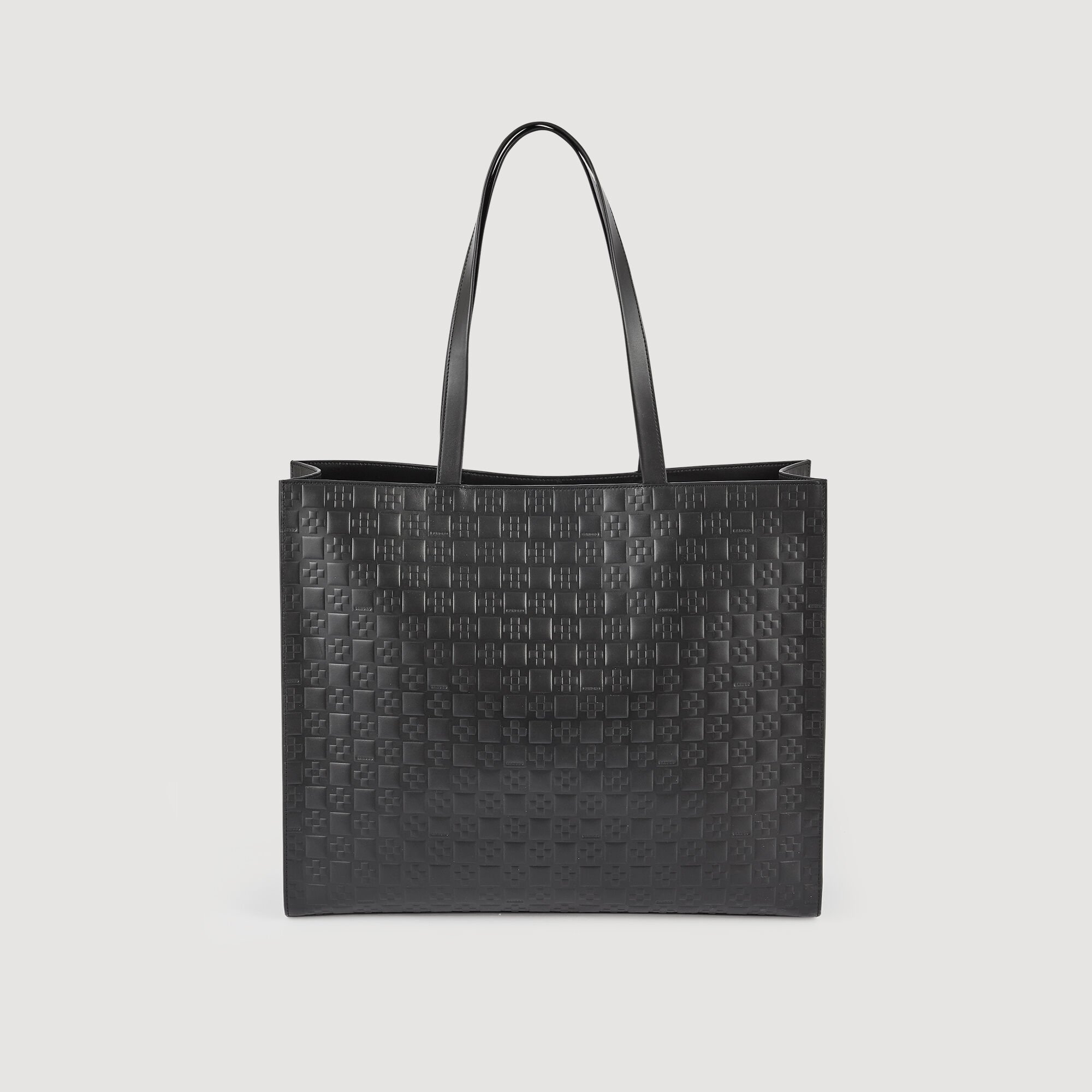 Grand cabas en cuir embossé monogramme
