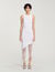 Robe longue frangée à détails crochetés