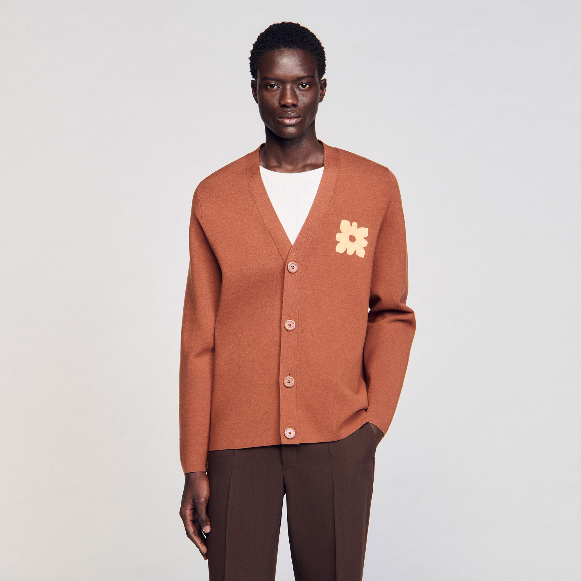 Cardigan à détail fleur