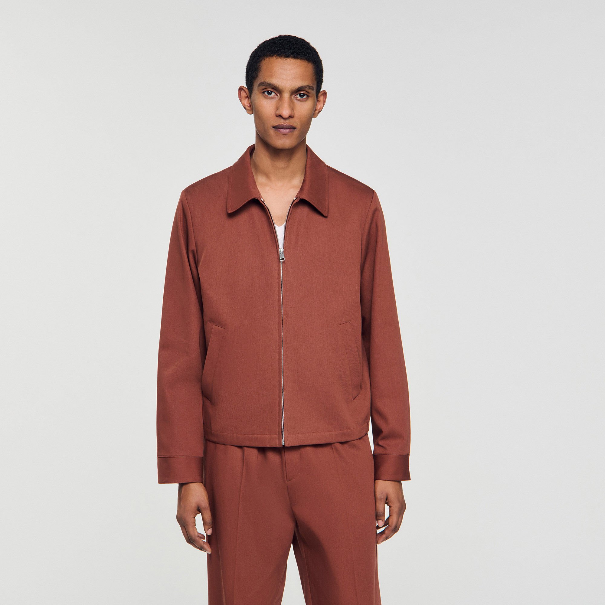 Blouson zippé en coton