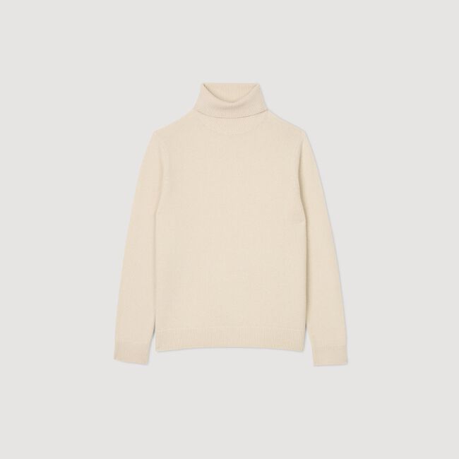 Pull col roulé laine et cachemire