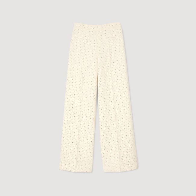 Pantalon en tweed strassé