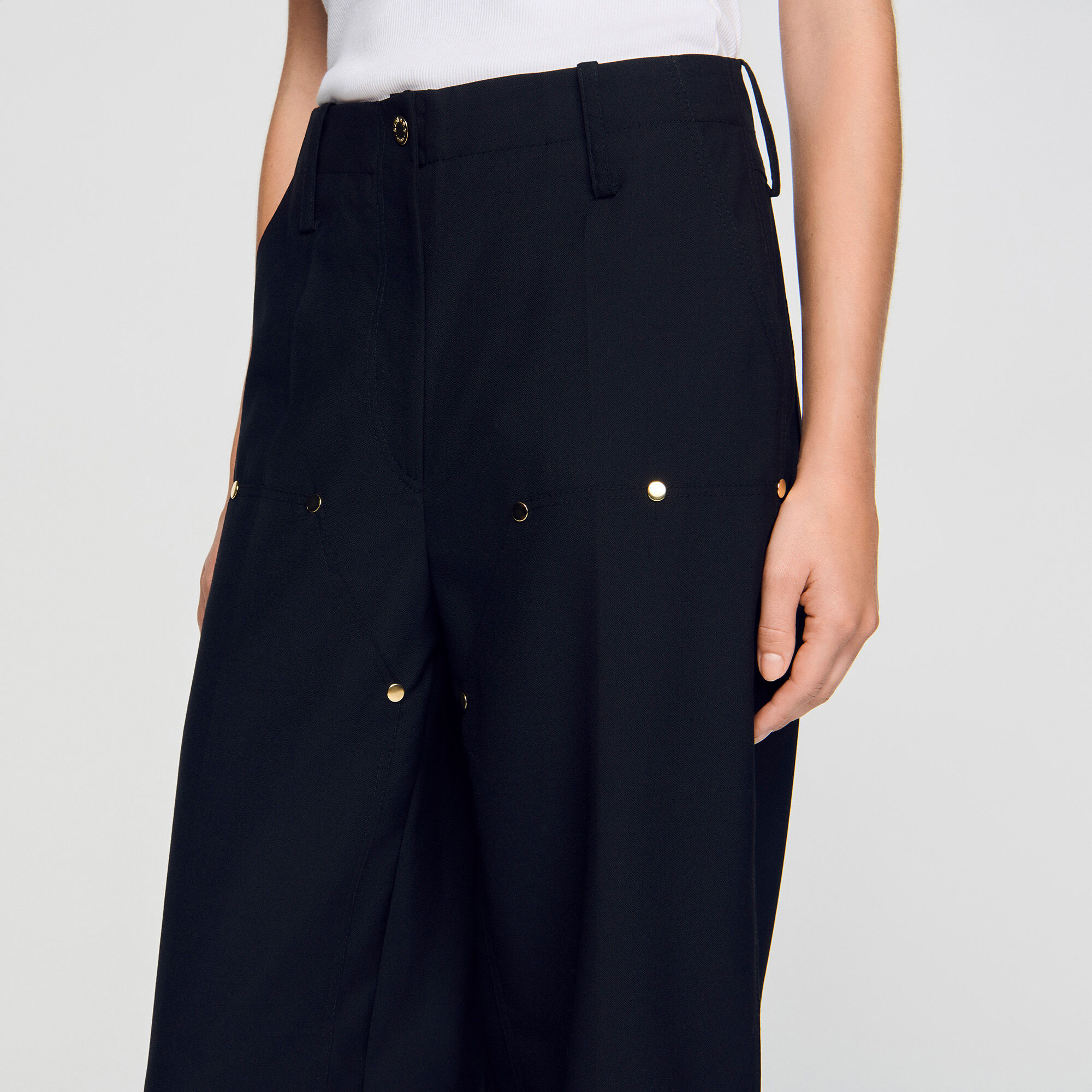 Pantalon fluide à rivets