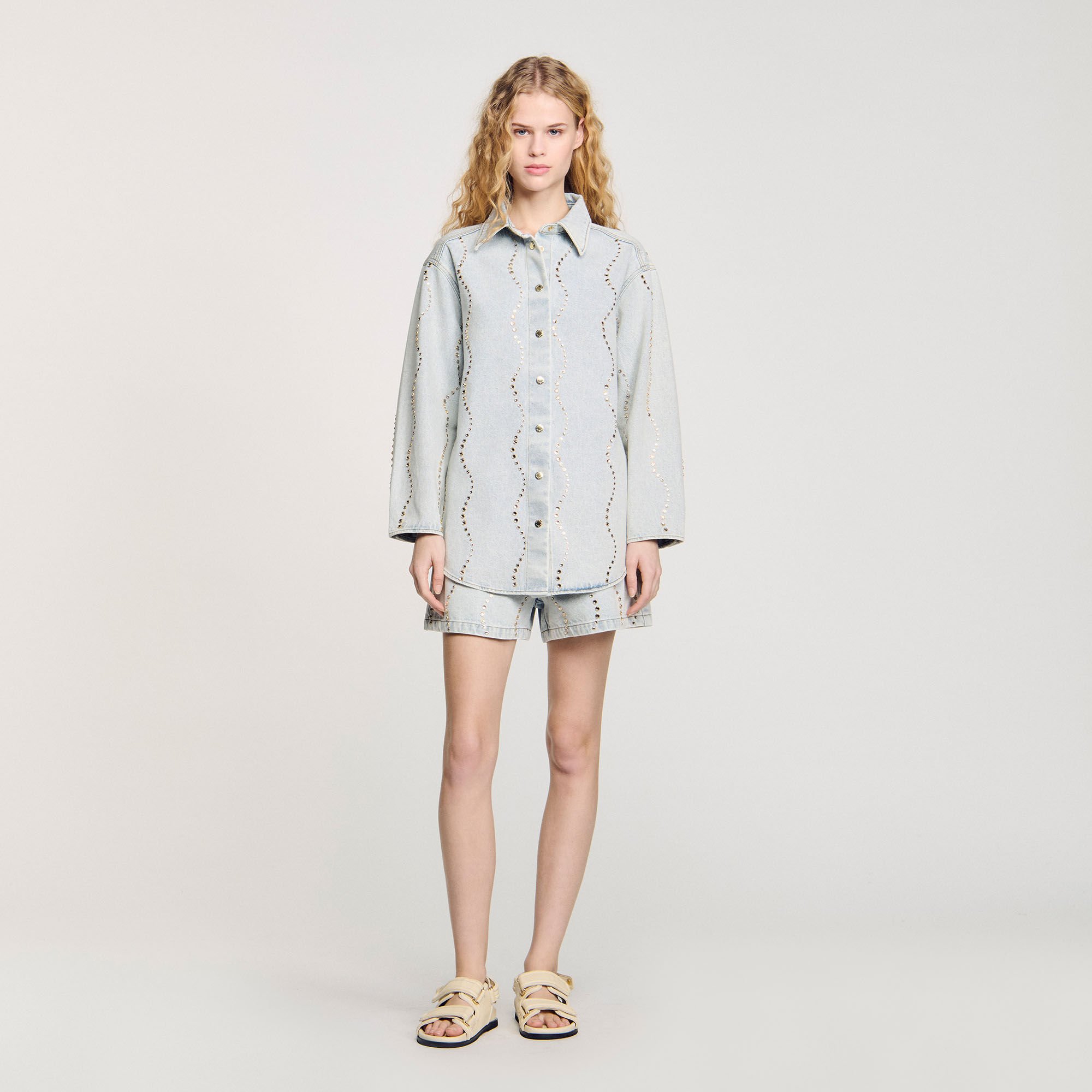 Chemise en jean strassée