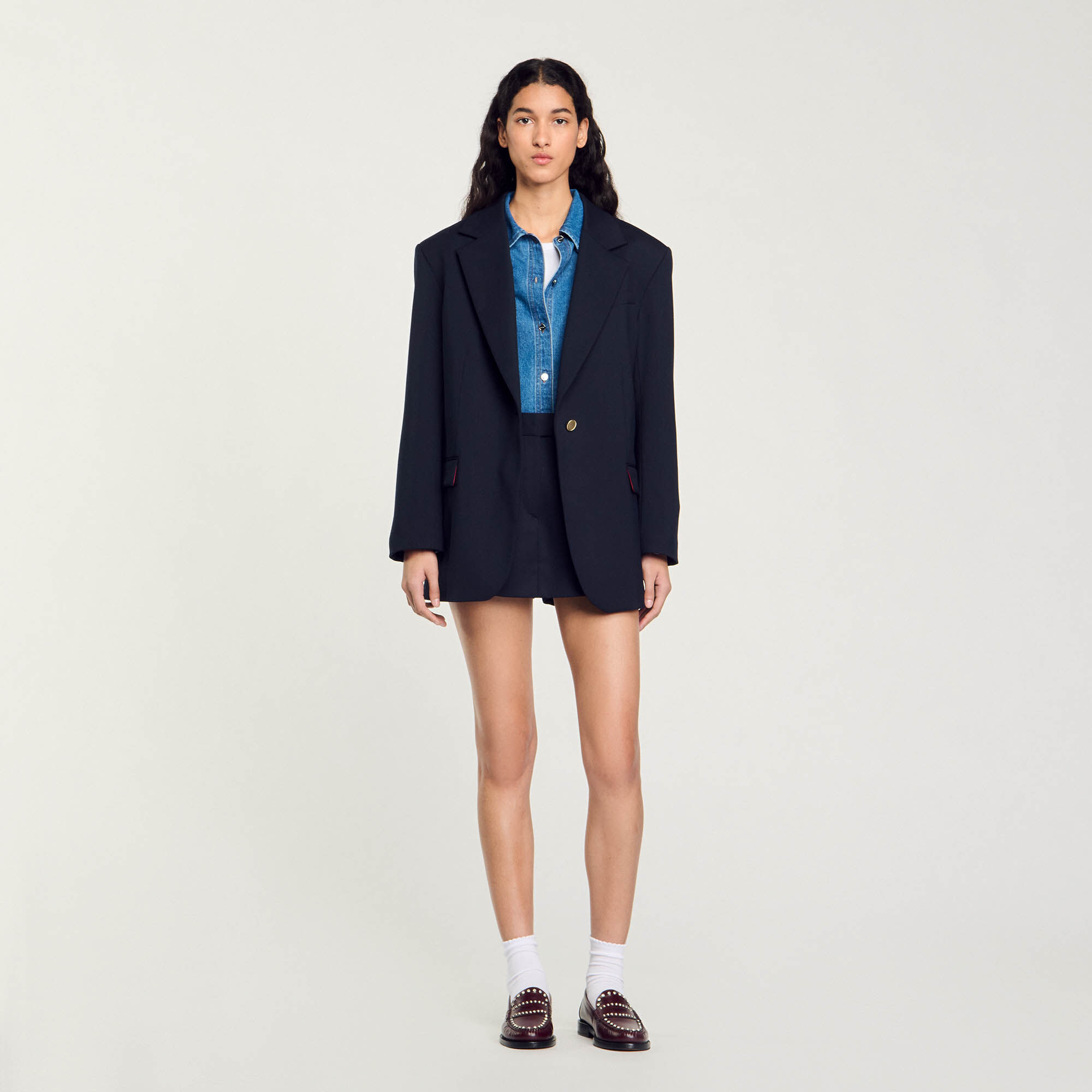 Veste de costume oversize en laine 