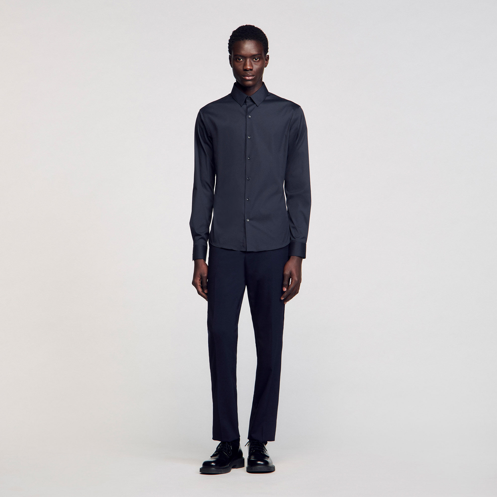 Chemise ajustée en coton stretch
