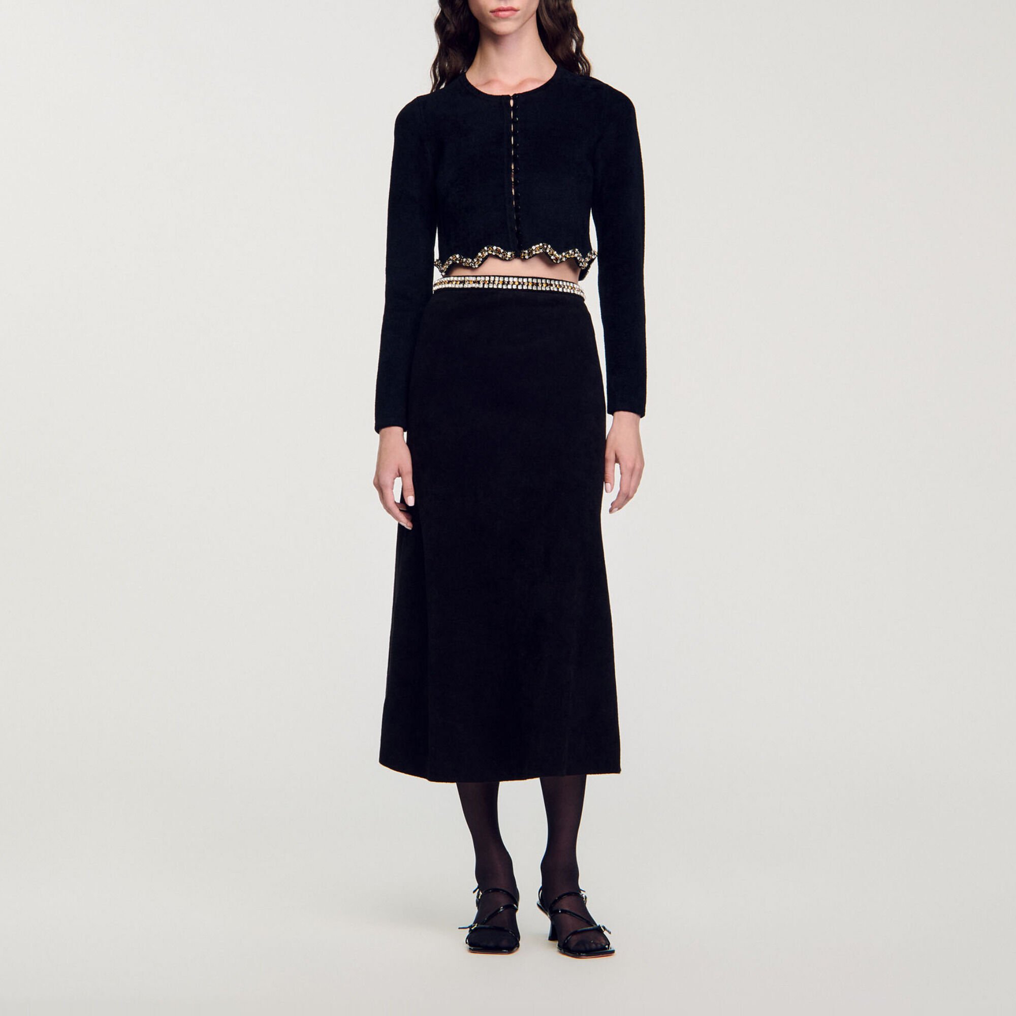 Jupe courte à strass