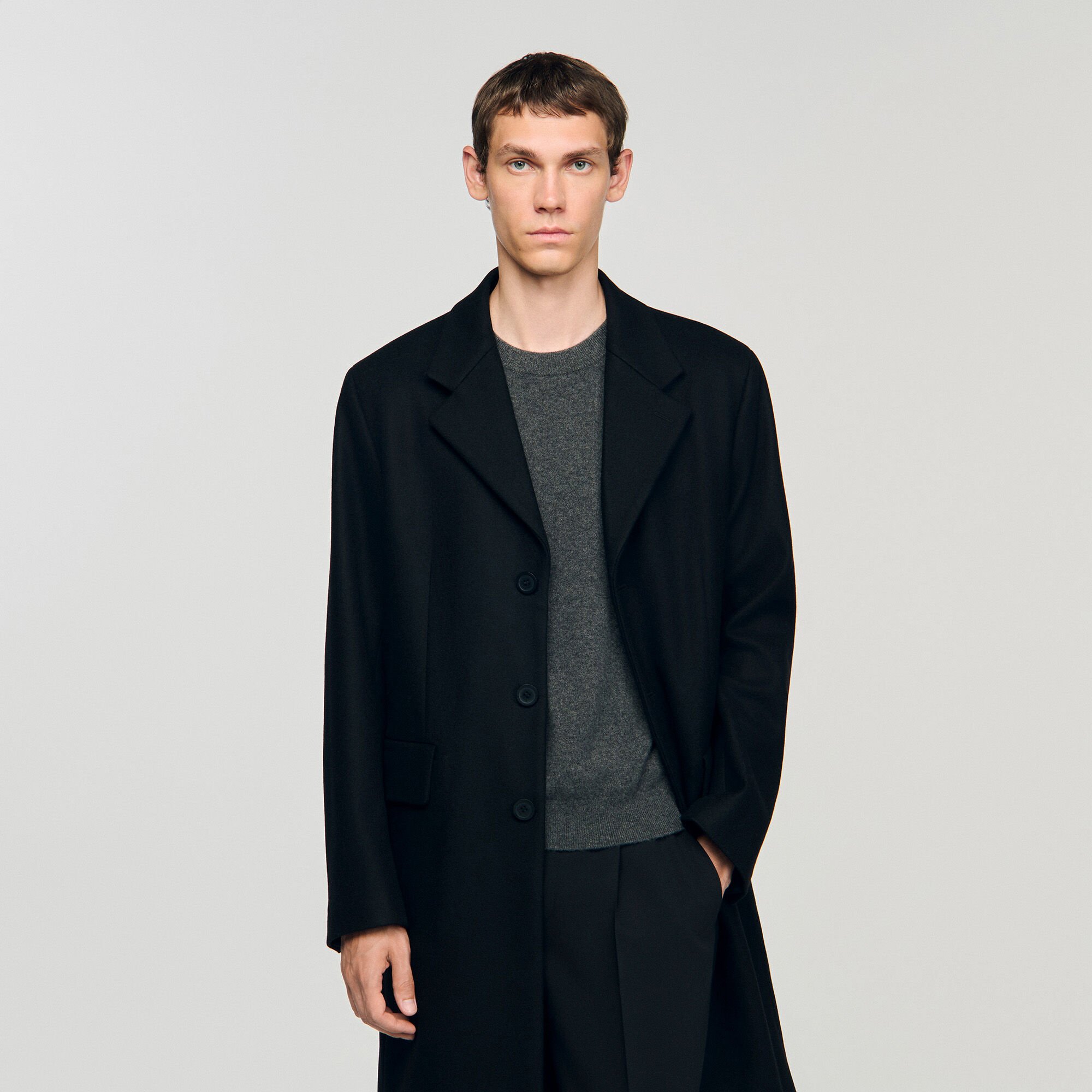 Manteau en laine et cachemire