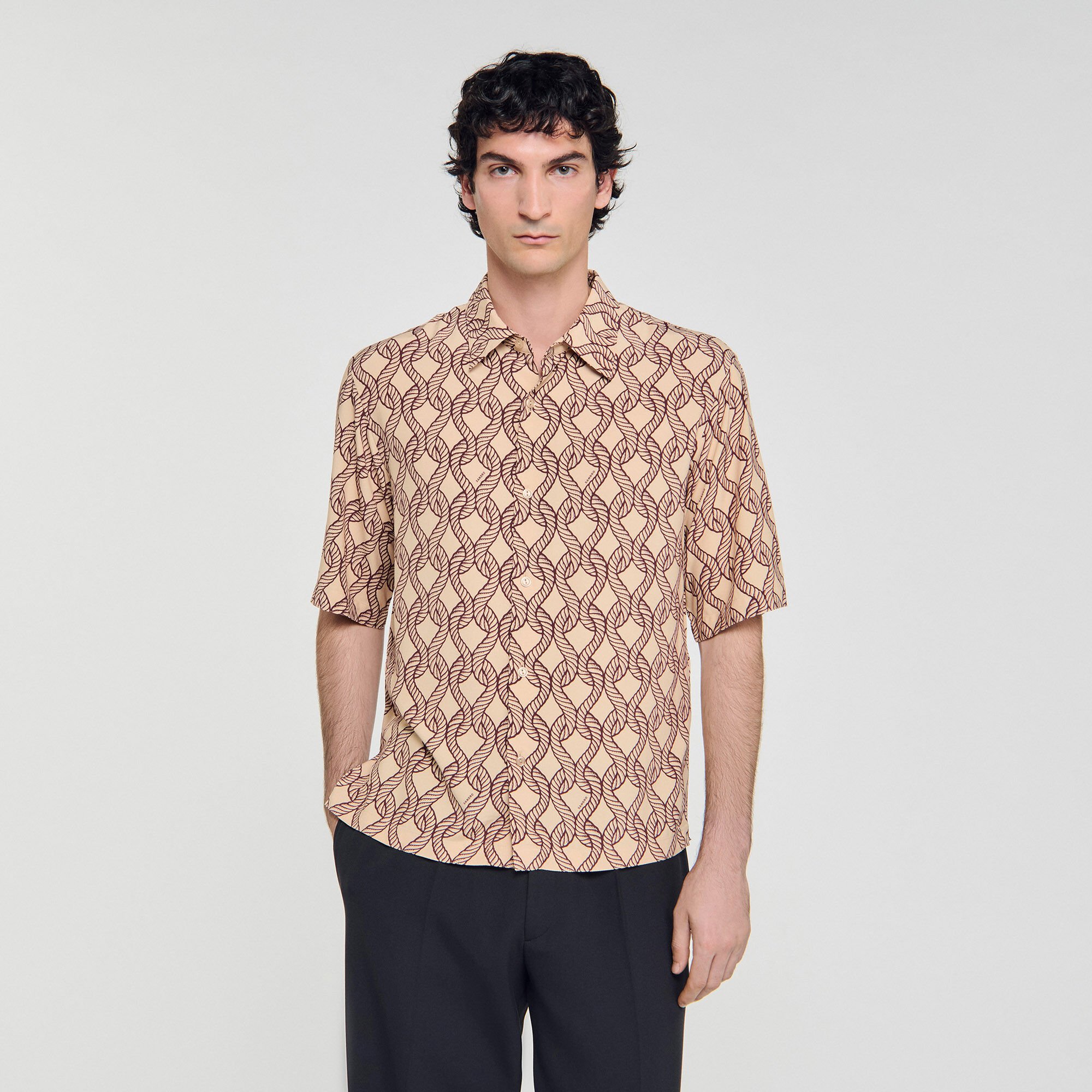 Chemise fluide imprimé corde