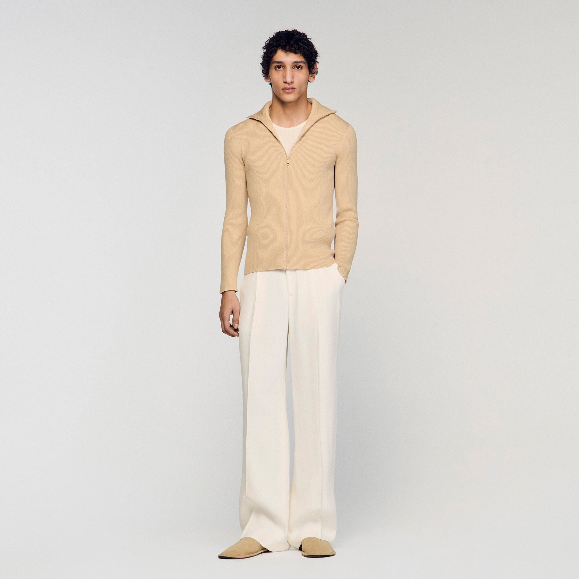 Cardigan &agrave; col montant zipp&eacute;